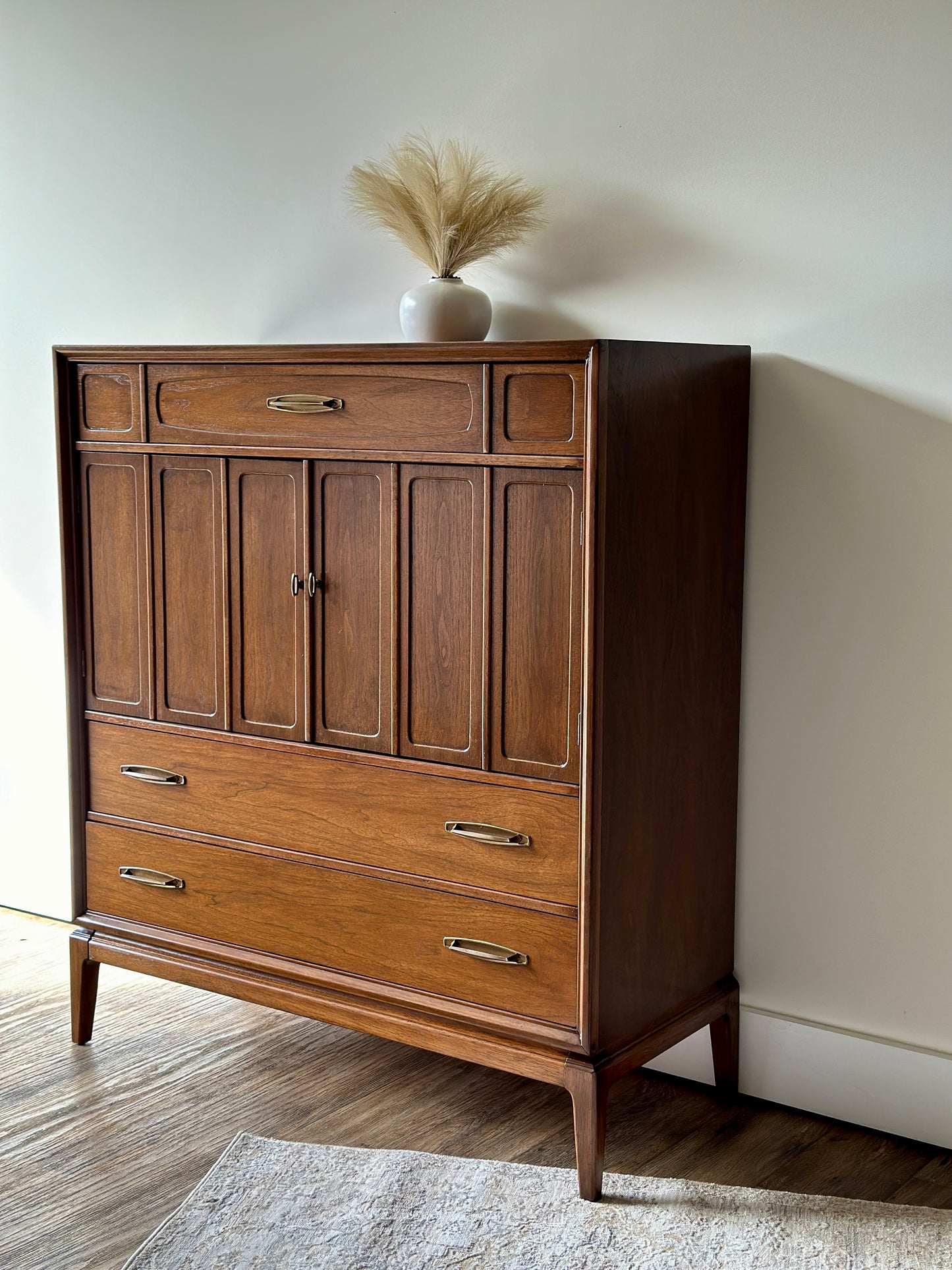 Vintage Mid Century Modern Tallboy Chest of Drawers