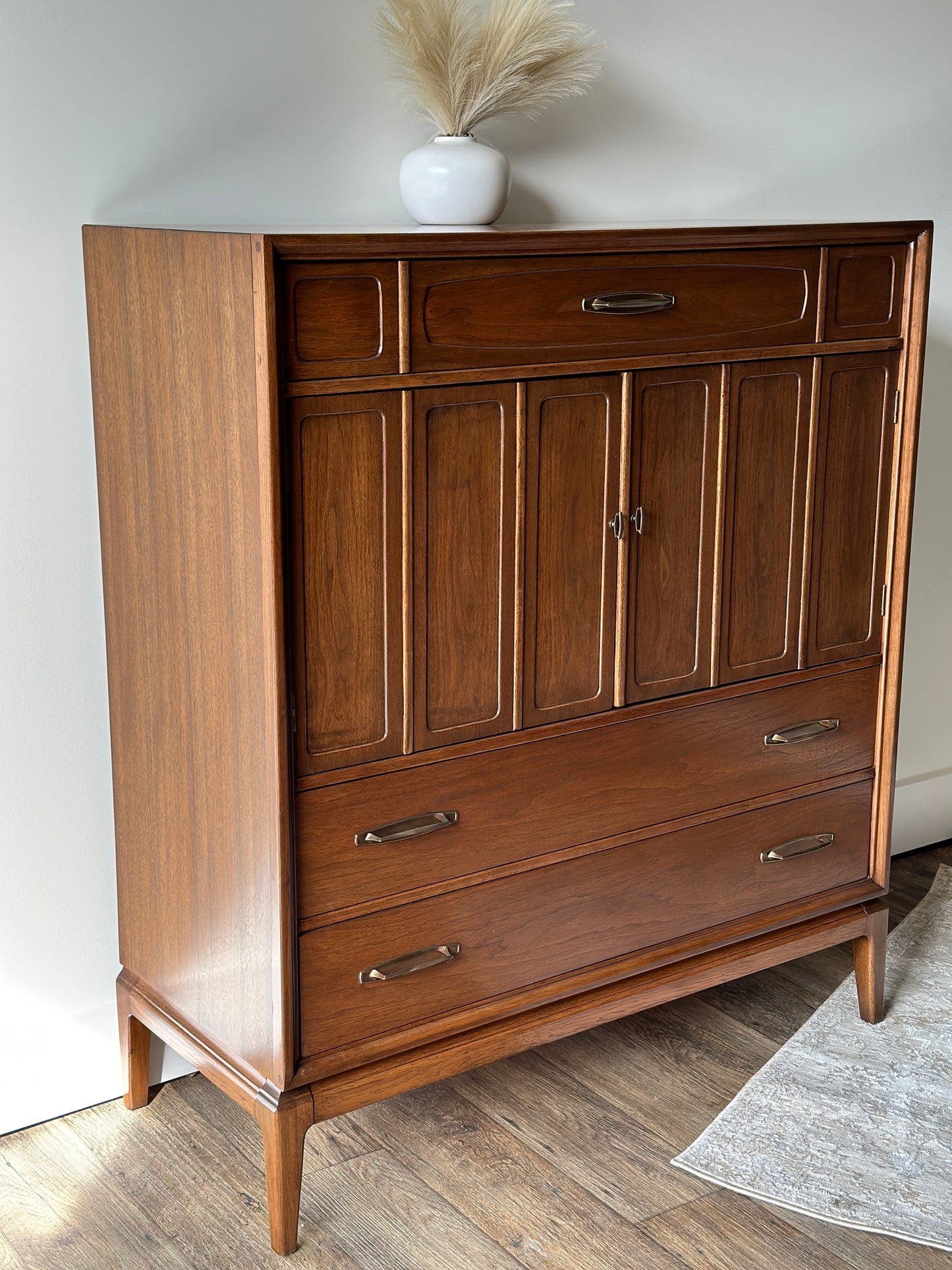 Vintage Mid Century Modern Tallboy Chest of Drawers