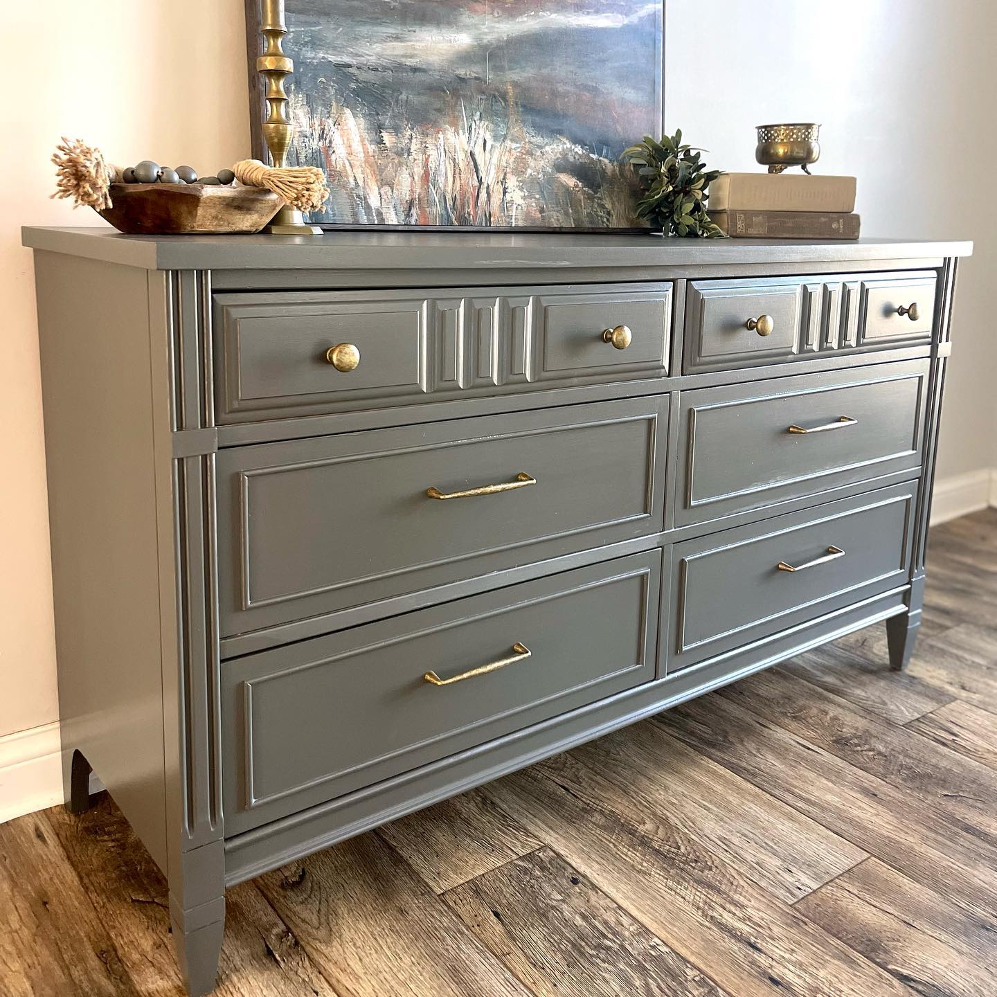 Vintage Lacquered Bassett Campaign Dresser